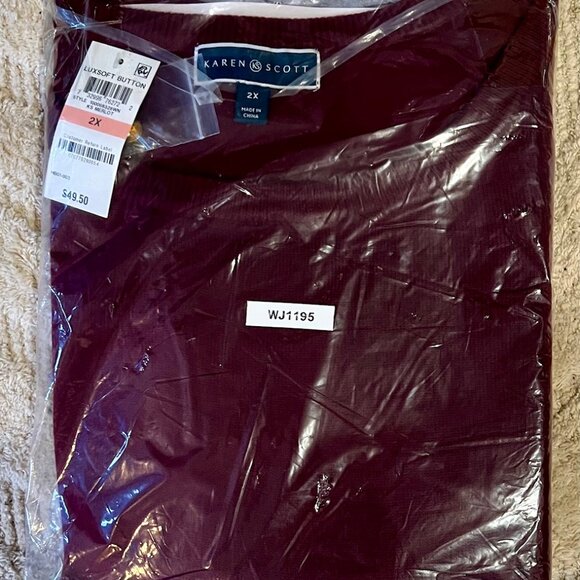 Karen Scott Women's Lux Soft Sweater Merlot Plus Size 2X NWT - Picture 3 of 3